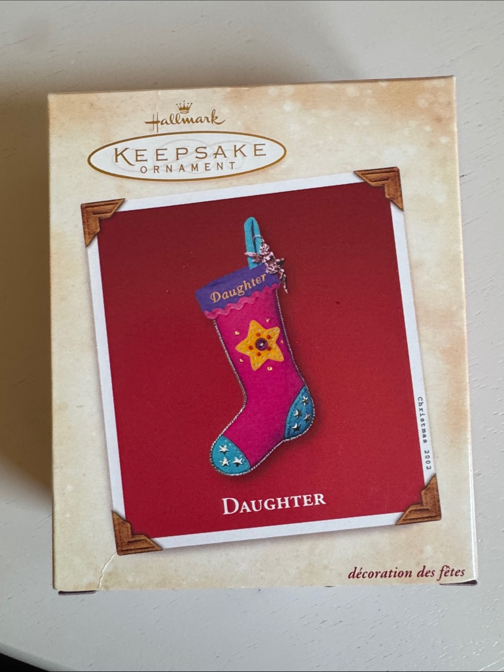 Hallmark Pink & Teal Daughter Stocking Ornament
